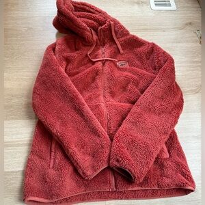 Reebok Coral Red Fleece Sherpa Jacket large